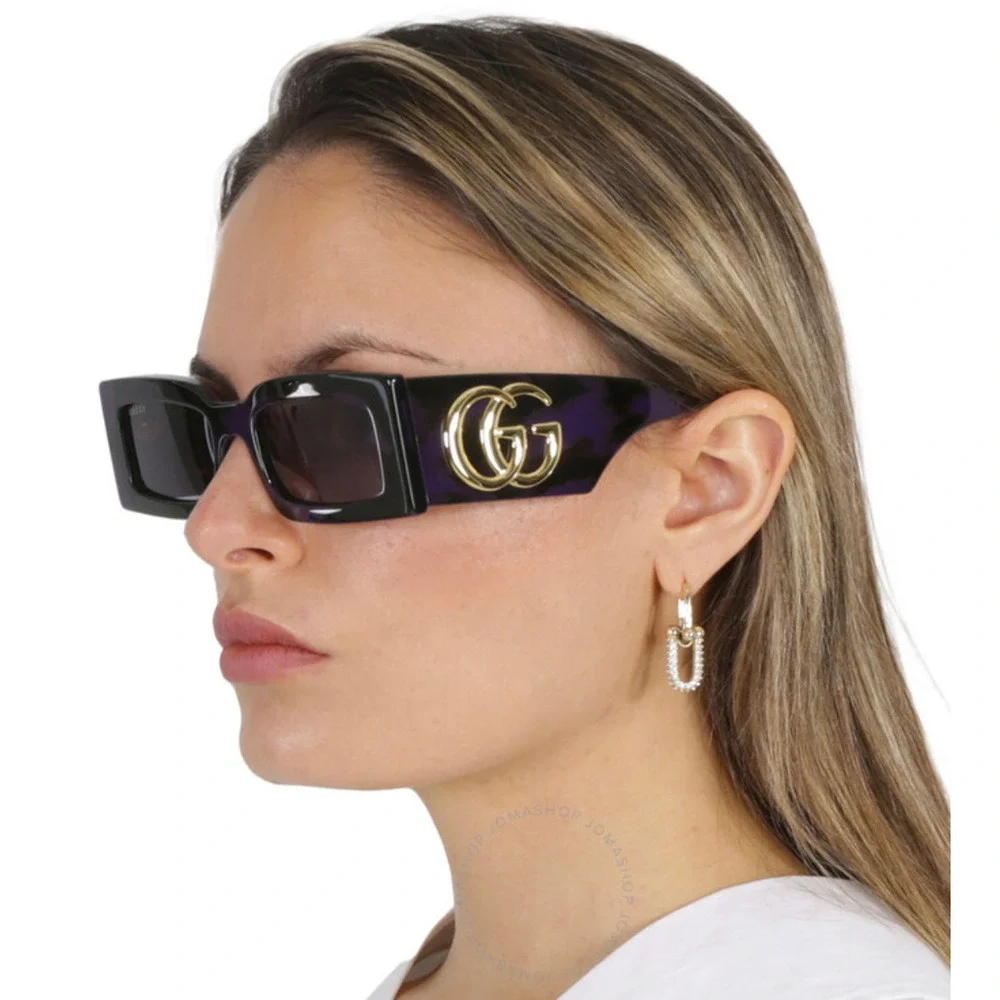 NWT Gucci GG1425S-003-53 Havana Rectangle 53mm Sunglasses